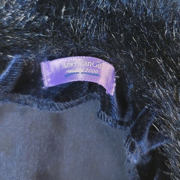 American Girl Twilight Holiday Outfit Blue Velour Skirt Faux Fur Jacket 2000 - Picture 5 of 9